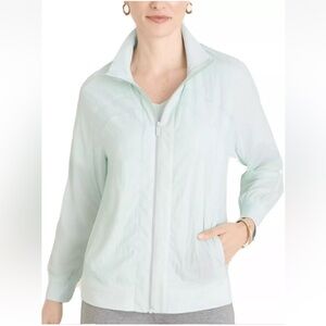 Chicos Zenergy Aqua Haze Jacket Mesh Inset Size 3 (16/18)